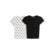 Bershka Majica  črna / bela