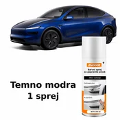 Sprej barva za popravilo prask Tesla – 300 ml za Model S, 3, X in Y – Izvedba: Temno modra