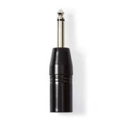 NEDIS COTP15942BK, XLR adapter, XLR 3-pinski muški, 6,35 mm muški, Niklovani, Pravi, Metalni, Crni, 1 kom