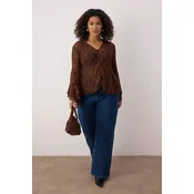 Trendyol Curve Ženska bluza Tbbaw26Af00075, Braon