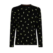 Moška majica Icebreaker Merino 200 Oasis LS Crewe Snow Day AOP Black/Perid/Aop L