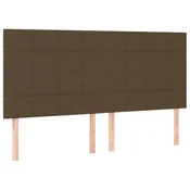 Vidaxl Vzglavje postelje temno rjavo 200x5x118/128 cm blago