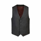Vuneni prsluk za odijelo Charles Tyrwhitt Natural Stretch Twill Vest — Charcoal - 48