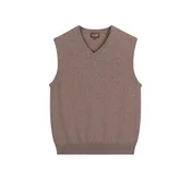 GOBI Cashmere Brezrokavnik Mens Essential V-Neck Cashmere Vest temno siva