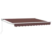 Vidaxl Vlečna tenda Rjava 3,5 x 2 m 100% poliester in aluminij
