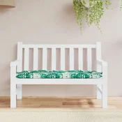 Vidaxl Blazina za vrtno klop vzorec listov 120x50x7 cm oxford tkanina