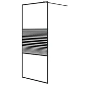 Vidaxl Pregrada za tuš črna 90x195 cm prozorno ESG steklo
