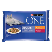 Purina ONE Junior 4 x 85 g - Adult piščanec & govedina