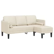vidaXL vidaXL 3-sedežna L-kotna sedežna garnitura iz lana 160 cm, (22054416)
