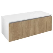 LOREA omarica z umivalnikom 121x46x51,5cm (30+90cm), desna, hrast alabama/bela mat - Rjava - 121x46x51,5 cm - Sapho - LOREA - 24 - MDF/laminat - 1210 - 460 - 515 - 14
