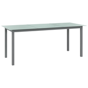 shumee Vrtna miza svetlo siva 190x90x74 cm Aluminij in steklo