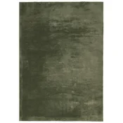 Vidaxl Preproga s kratkimi vlakni mehka pralna gozdno zelena 160x230cm