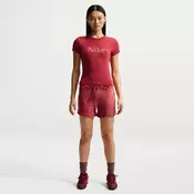 Nike Womens Velour Shorts - Red - Polyester/Elastane