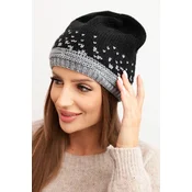 Kesi Womens winter wool hat with zirconia K453 graphite