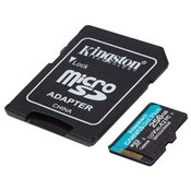 SDXC KINGSTON micro 256GB Canvas Go Plus, 170/90MB/s, C10, UHS-I, U3, V30, A2, adapter (SDCG3/256GB) (150704)