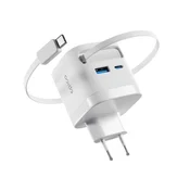 Epico UltraBoost zložljivi GaN 65W adapter EA65c z vgrajenim kablom 9915101100230