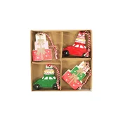 Set 4 božičnih okraskov CHRISTMAS CAR 6 cm