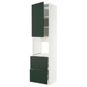 METOD/MAXIMERA Visoka omara za pečico+1vrata/2prd, bela/Havstorp globoka zelena, 60x60x240 cm