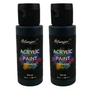 Artmagico Akrilna barva Premium 59 ml, Black, 2 kosa