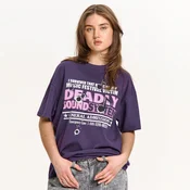 Cropp - Predimenzionirana majica s printom - purple