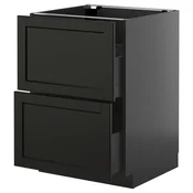 METOD / KNIVSHULT Pod.element, 2fronta/2vis.fioke, Crnosiva/Lerhyttan crno bajcovano, 60x60 cm