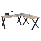 MID.YOU Kotna Pisalna Miza Lona, Hrast, 190x130cm