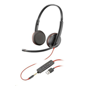 Poli slušalke Blackwire 3225, 3, 5 mm jack, USB-A, stereo