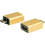 ROLINE Roline 12.03.3154 adapter [1x moški konektor mini HDMI tipa C - 1x ženski konektor HDMI] zlata, (20429484)