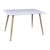 Miza Dallas 4306 (Sijaj bela + Svetel les) Svetel les, Sijaj bela, 75x80x120cm, MDF plošča, Kovina