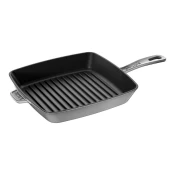 Square grill pan, cast iron, 26 cm, Graphite Grey - Staub
