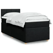 Box spring postelja z vzmetnico črna blago