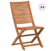 Vidaxl Zložljivi stoli 4 kosi masivni akacijev les