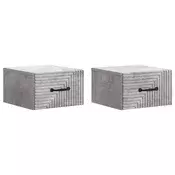 vidaXL Stenski nočni omarici 2 pcs Betonsko siva 34,5 x 33 x 20 cm