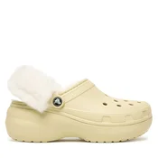 Natikači Crocs Classic Platform Fuzz Lined Clog 212854 Bež