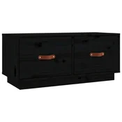 Vidaxl TV omarica črna 80x34x35 cm trdna borovina