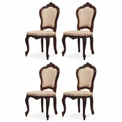 Casa Padrino luxury baroque dining room chair set of 4 with pattern beige/brown H. 103 cm