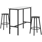 Homestar Komplet barskih miz 3-delni 100x40x90 cm bela in črna