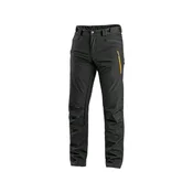 CXS Hlače CXS AKRON, softshell, črne s HV rumena/oranžna dodatki