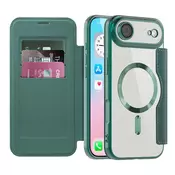 Etui SmartMag Book z Magsafe tehnologijo in RFID denarnico za iPhone Air - green