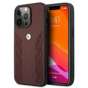 BMW usnjena etui Curve Perforate za iPhone 13 Pro/iPhone 13 - Rdeča