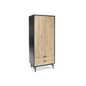 Ormar Houston K106 Crna, Artisan hrast, 205x80x53cm, Porte guardarobaVrata ormari: Klasična vrata