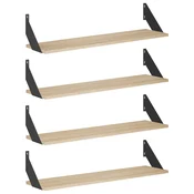 Vidaxl Stenske police 4 kos Sonoma hrast 80 x 20 x 17 cm