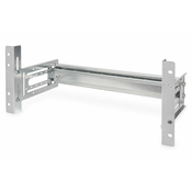 DIN rail holder, 4U, 178x483x223 mm, galvanized incl. din rail, variable depth and height