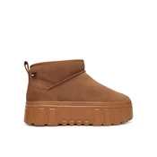 Tommy Jeans Škornji za sneg Tjw Suede Platform Boots Wl EN0EN03158 Svetlo rjava