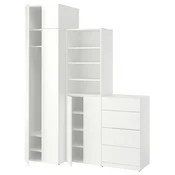 LASTARE Garderobni sestav, bela/z nadgradno enoto, 180x62x237 cm