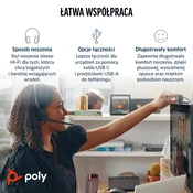 Poly Poly Blackwire 3320 slušalke, USB-C/A adapter, črne