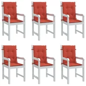 Jastuci za stolice 6 kom prošarano crvena 100x50x4 cm tkanina