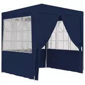 vidaXL Profesionalen vrtni šotor s stranicami 2x2 m moder 90 g/m2