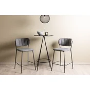 Venture Design Set barske mize in stolov Bistro, miza ?60 cm, barski stoli Bell 49x95x44,5 cm, črno-sivi