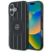 slomart Ovitek Mercedes MB Double Layer Crossed Lines MagSafe za iPhone 16 - črn